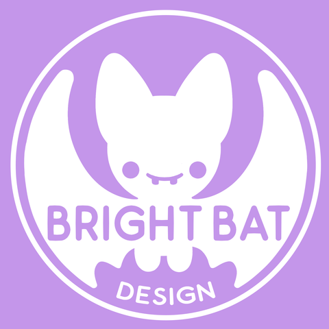 Bright Bat Design Pins & Stickers