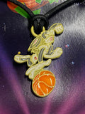 Vintage 1996 Warner Bros. Space Jam Dribbling Bugs Bunny Necklace