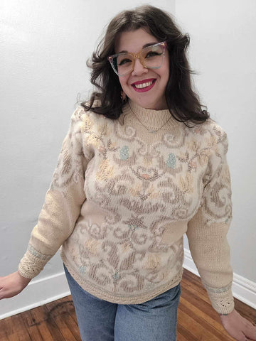 Vintage 90's Pastel Cream Sweater
