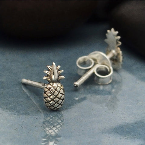 Nina Designs Sterling Silver Pineapple Post Earrings