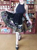 Vintage 1950's Altered Black Velvet Mexican Circle Skirt