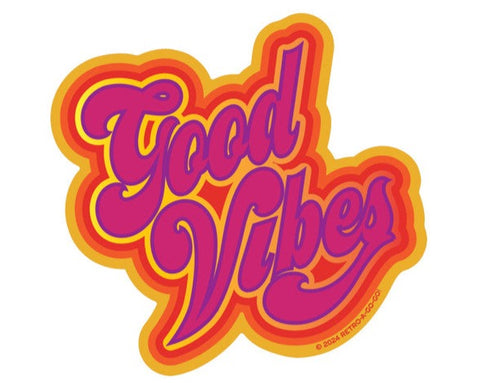 Retro A Go Go Good Vibes Sticker