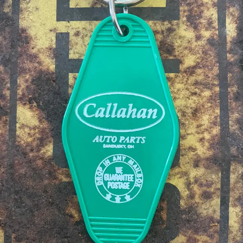 The 3 Sisters Design Co. Motel Key Fob - Callahan Auto Parts (Tommy Boy)