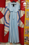 Vintage 1970s Sky Blue Maxi Dress and Bolero Set