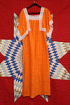 Vintage 1970s Orange Seersucker Dress