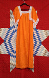 Vintage 1970s Orange Seersucker Dress