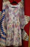Vintage 1980 Watercolor Floral Dress