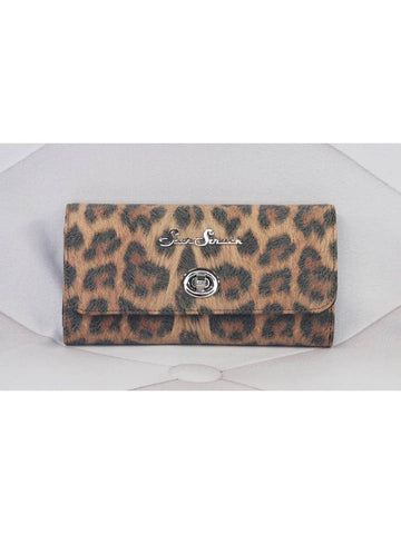 Astro Bettie - Tri Fold Brown Leopard Wallet