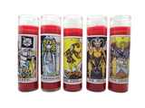Goathead n' Bunny Red Tarot Card Prayer Candle