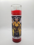Goathead n' Bunny Red Tarot Card Prayer Candle