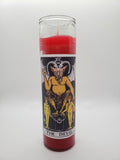 Goathead n' Bunny Red Tarot Card Prayer Candle