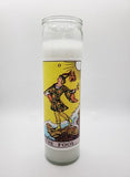 Goathead n' Bunny White Tarot Card Prayer Candle