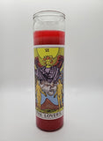 Goathead n' Bunny Red Tarot Card Prayer Candle