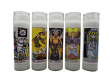Goathead n' Bunny White Tarot Card Prayer Candle