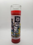 Goathead n' Bunny Red Tarot Card Prayer Candle