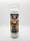 Goathead n' Bunny White Tarot Card Prayer Candle