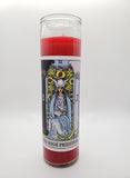 Goathead n' Bunny Red Tarot Card Prayer Candle