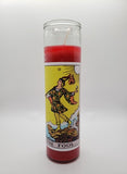 Goathead n' Bunny Red Tarot Card Prayer Candle