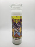 Goathead n' Bunny White Tarot Card Prayer Candle