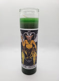 Goathead n' Bunny Green Tarot Card Prayer Candle