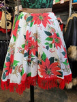Unforgiven White Poinsettia Christmas Tree Skirt Skirt