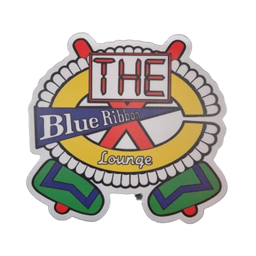 Blue Ribbon Lounge Black Hawks Logo Sticker