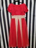 Vintage 1950's Red and White Lace Dress