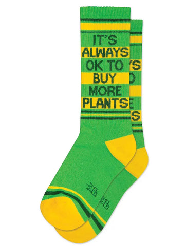 Gumball Poodle It's Always OK To Buy More Plants Ribbed Gym Socks
