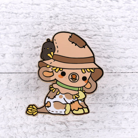 Bright Bat Patch the Scarecrow Cow Enamel Pin