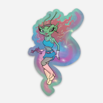 Unforgiven Space Babe Holographic Sticker