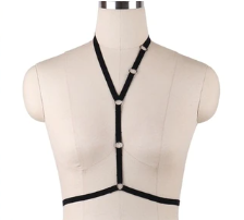 Black Elastic Single Strap Harness