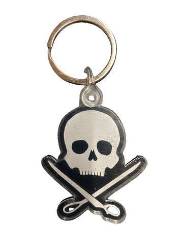 Abernathy's Skull and Scissors Keychain