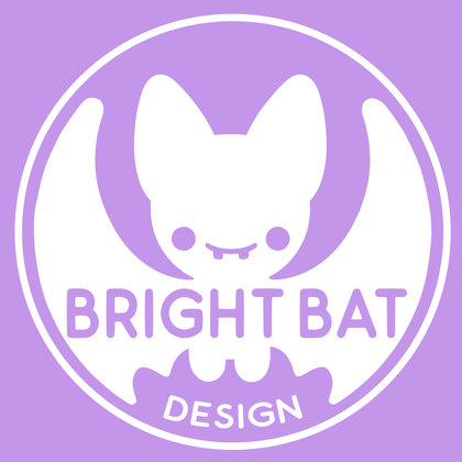 Bright Bat Design Pins & Stickers
