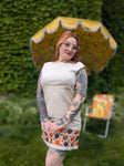 Vintage 60s White Lace Flower Embroidered Dress