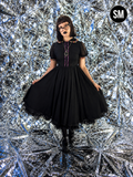 Vintage Black Lace Dress with Floral Collar