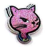 Krystan Saint Cat 90s Winking Cat Vinyl Sticker