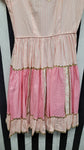 Vintage 1960's Pink and White Stripe Square Dancing Dress Size MD