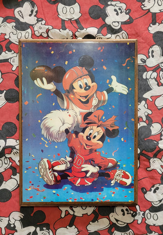 Vintage 90's Mickey Mouse and Minnnie Football Picture