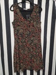 Vintage Y2K Black and Red Paisley Dress