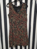 Vintage Y2K Black and Red Paisley Dress