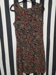 Vintage Y2K Black and Red Paisley Dress