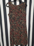 Vintage Y2K Black and Red Paisley Dress