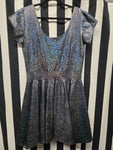 Stitches Be Crazy Volup Coquetry Silver Sparkle Skater Dress