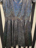 Stitches Be Crazy Volup Coquetry Silver Sparkle Skater Dress