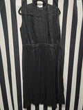 Vintage Volup black sheer pleated dress