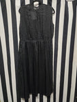 Vintage Volup black sheer pleated dress