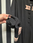 Vintage 40s Volup Black and Pink Dress