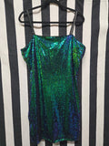 Stitches Be Crazy Blue and Green Sequin Dress