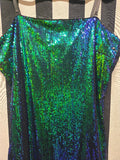 Stitches Be Crazy Blue and Green Sequin Dress