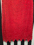 Vintage 90s Silk Red Beaded Dress